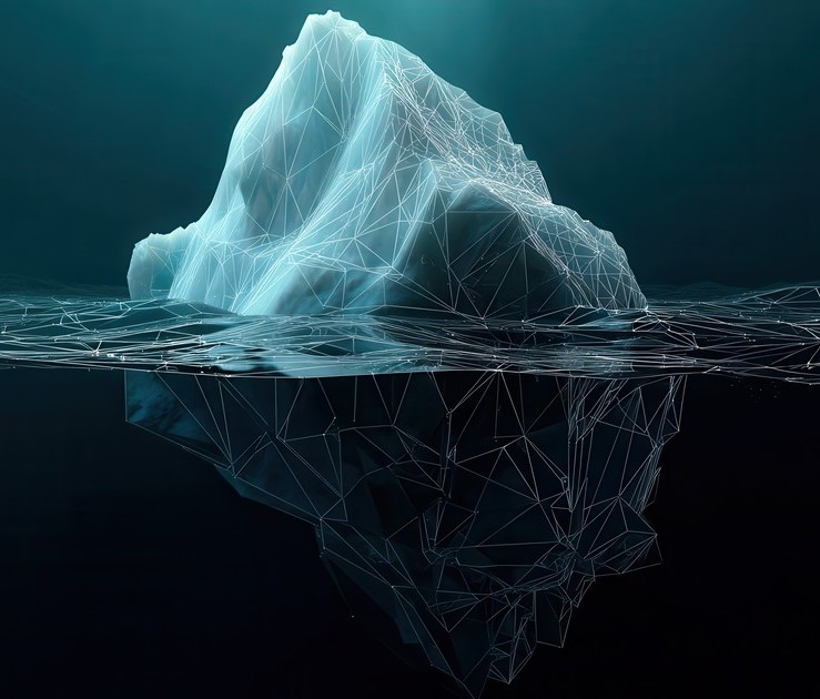 Business-Intelligence-Beratung im DACH-Raum – digitales Eisberg-Symbol für datenbasierte Entscheidungen, Datenanalyse, Power BI und maßgeschneiderte Dashboards.